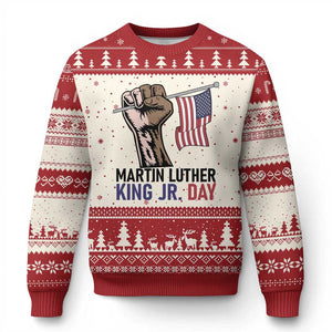 Martin Luther King Jr Ugly Christmas Sweater Black History Month TS14 Beige Red Print Your Wear