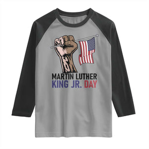 Martin Luther King Jr Raglan Shirt Black History Month TS14 Sport Gray Black Print Your Wear