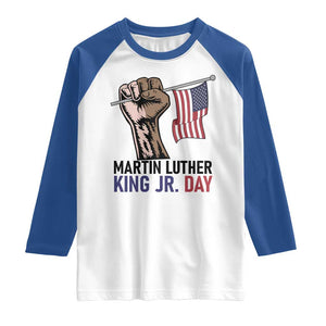 Martin Luther King Jr Raglan Shirt Black History Month TS14 White Royal Print Your Wear