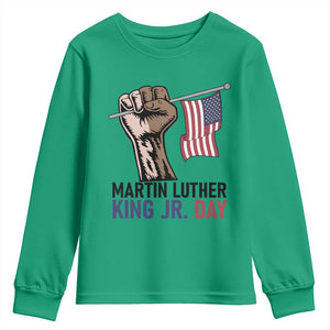 Martin Luther King Jr Youth Sweatshirt Black History Month TS14 Irish Green Print Your Wear