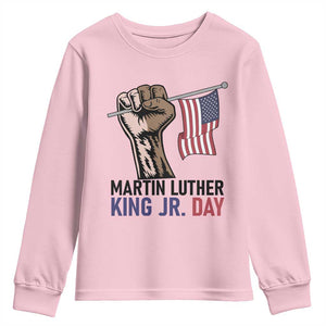 Martin Luther King Jr Youth Sweatshirt Black History Month TS14 Light Pink Print Your Wear