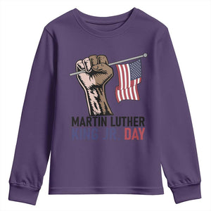 Martin Luther King Jr Youth Sweatshirt Black History Month TS14 Purple Print Your Wear