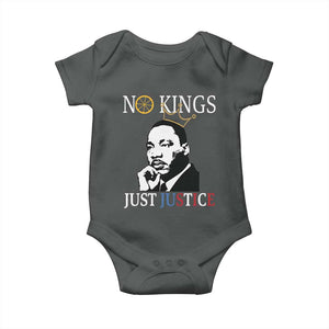 Martin Luther King Jr Baby Onesie No Kings Just Justice TS14 Dark Heather Print Your Wear