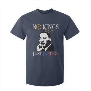 Martin Luther King Jr T Shirt For Kid No Kings Just Justice TS14 Navy Print Your Wear