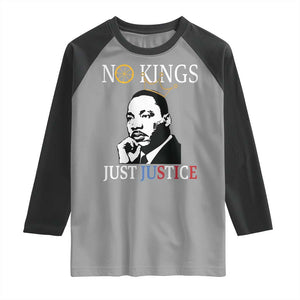 Martin Luther King Jr Raglan Shirt No Kings Just Justice TS14 Sport Gray Black Print Your Wear