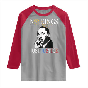 Martin Luther King Jr Raglan Shirt No Kings Just Justice TS14 Sport Gray Red Print Your Wear