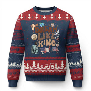 Martin Luther King Jr Ugly Christmas Sweater Black History Melanin African American TS14 Navy Red Print Your Wear