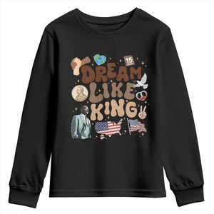 Martin Luther King Jr Youth Sweatshirt Black History Melanin African American TS14 Black Print Your Wear