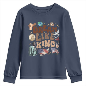 Martin Luther King Jr Youth Sweatshirt Black History Melanin African American TS14 Navy Print Your Wear