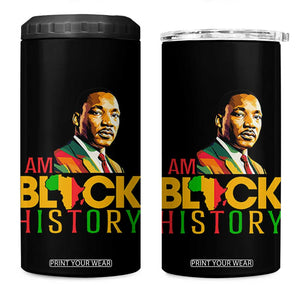I Am Black History 4 in 1 Can Cooler Tumbler Martin Luther Jr King African American Pride TS14 One Size: 16 oz Black Print Your Wear