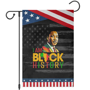 I Am Black History Garden Flag Martin Luther Jr King African American Pride TS14 Distressed Black Blue Print Your Wear
