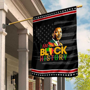 I Am Black History Garden Flag Martin Luther Jr King African American Pride TS14 Distressed Black Red Print Your Wear