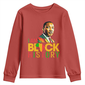I Am Black History Youth Sweatshirt Martin Luther Jr King African American Pride TS14 Red Print Your Wear