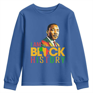 I Am Black History Youth Sweatshirt Martin Luther Jr King African American Pride TS14 Royal Blue Print Your Wear