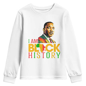 I Am Black History Youth Sweatshirt Martin Luther Jr King African American Pride TS14 White Print Your Wear