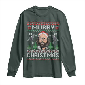 Murray Christmas Long Sleeve Shirt Funny Stranger Holiday Meme TS14 Dark Forest Green Print Your Wear