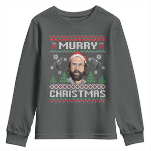 Murray Christmas Youth Sweatshirt Funny Stranger Holiday Meme TS14 Dark Heather Print Your Wear