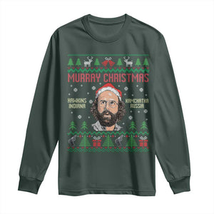 Stranger Christmas Long Sleeve Shirt Funny Murray Hawkins TS14 Dark Forest Green Print Your Wear