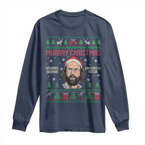 Stranger Christmas Long Sleeve Shirt Funny Murray Hawkins TS14 Navy Print Your Wear