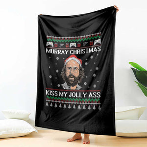 Stranger Christmas Throw Blanket Santa Murray Kiss My Jolly Ass TS14 Print Your Wear