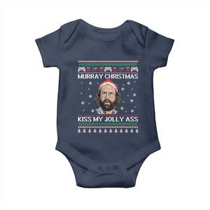 Stranger Christmas Baby Onesie Santa Murray Kiss My Jolly Ass TS14 Navy Print Your Wear