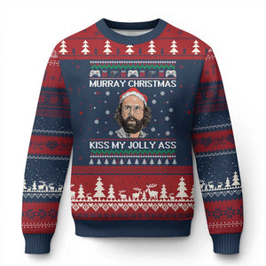 Stranger Christmas Ugly Christmas Sweater Santa Murray Kiss My Jolly Ass TS14 Navy Red Print Your Wear