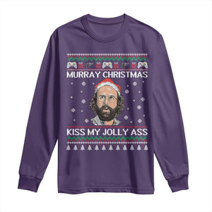 Stranger Christmas Long Sleeve Shirt Santa Murray Kiss My Jolly Ass TS14 Purple Print Your Wear