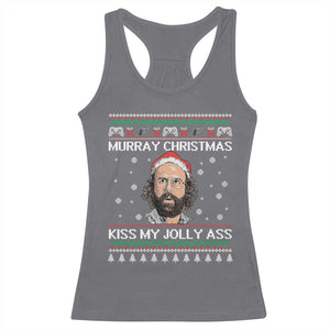 Stranger Christmas Racerback Tank Top Santa Murray Kiss My Jolly Ass TS14 Charcoal Print Your Wear