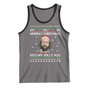 Stranger Christmas Tank Top Santa Murray Kiss My Jolly Ass TS14 Deep Heather Black Print Your Wear