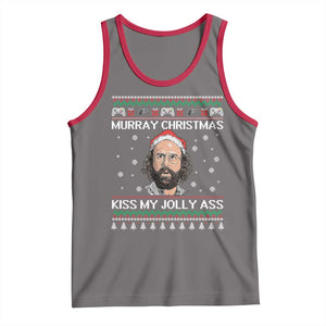 Stranger Christmas Tank Top Santa Murray Kiss My Jolly Ass TS14 Deep Heather Red Print Your Wear