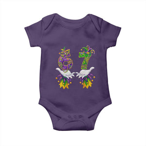 67 Mardi Gras Meme Baby Onesie Funny Six Seven Hand Carnival Trendy TS14 Purple Print Your Wear