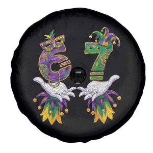 67 Mardi Gras Meme Spare Tire Cover Funny Six Seven Hand Carnival Trendy TS14 Print Your Wear