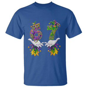 67 Mardi Gras Meme T Shirt Funny Six Seven Hand Carnival Trendy TS14 Royal Blue Print Your Wear