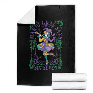 67 Mardi Gras Throw Blanket Funny Six Seven Carnival Trendy TS14 Black Print Your Wear