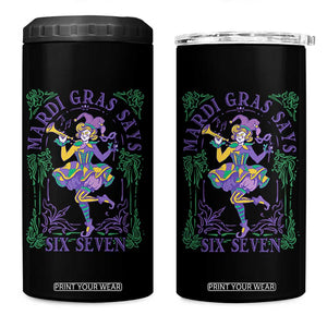 67 Mardi Gras 4 in 1 Can Cooler Tumbler Funny Six Seven Carnival Trendy TS14 One Size: 16 oz Black Print Your Wear