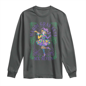 67 Mardi Gras Long Sleeve Shirt Funny Six Seven Carnival Trendy TS14 Dark Heather Print Your Wear