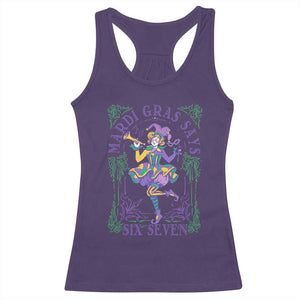 67 Mardi Gras Racerback Tank Top Funny Six Seven Carnival Trendy TS14 Purple Print Your Wear