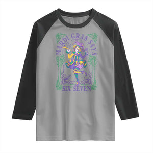 67 Mardi Gras Raglan Shirt Funny Six Seven Carnival Trendy TS14 Sport Gray Black Print Your Wear