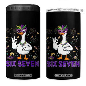67 Mardi Gras 4 in 1 Can Cooler Tumbler Funny Goose Meme Carnival Trendy TS14 One Size: 16 oz Black Print Your Wear