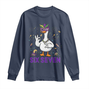 67 Mardi Gras Long Sleeve Shirt Funny Goose Meme Carnival Trendy TS14 Navy Print Your Wear