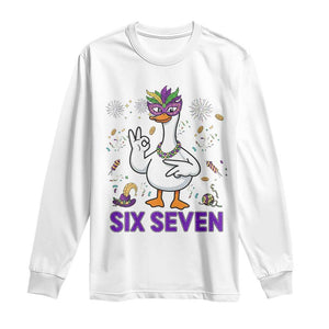 67 Mardi Gras Long Sleeve Shirt Funny Goose Meme Carnival Trendy TS14 White Print Your Wear
