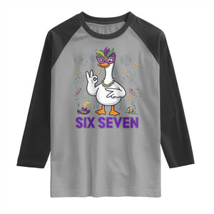 67 Mardi Gras Raglan Shirt Funny Goose Meme Carnival Trendy TS14 Sport Gray Black Print Your Wear
