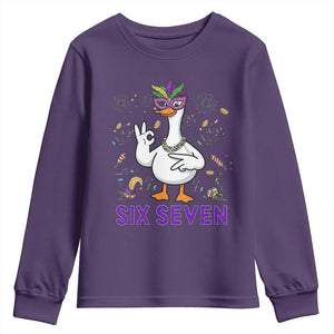 67 Mardi Gras Youth Sweatshirt Funny Goose Meme Carnival Trendy TS14 Purple Print Your Wear