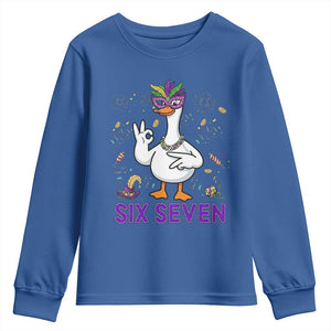 67 Mardi Gras Youth Sweatshirt Funny Goose Meme Carnival Trendy TS14 Royal Blue Print Your Wear