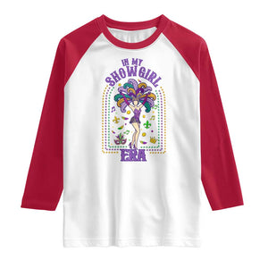 Mardi Gras Queen Raglan Shirt In My Showgirl Era TS14 White Red Print Your Wear
