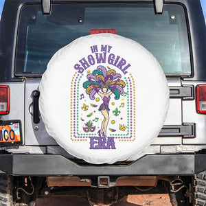 Mardi Gras Queen Spare Tire Cover In My Showgirl Era TS14 No hole White Print Your Wear