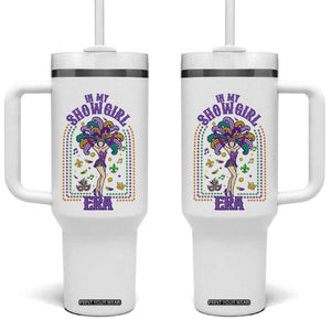Mardi Gras Queen Tumbler With Handle In My Showgirl Era TS14 One Size: 40 oz White Print Your Wear