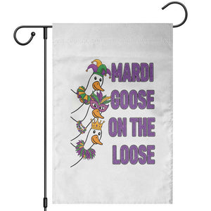 Funny Mardi Gras Garden Flag - Louisiana Carnival Silly Goose Festival Humor TS14 White Print Your Wear