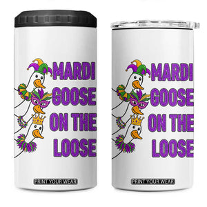 Funny Mardi Gras 4 in 1 Can Cooler Tumbler Louisiana Carnival Silly Goose Festival TS14 One Size: 16 oz White Print Your Wear