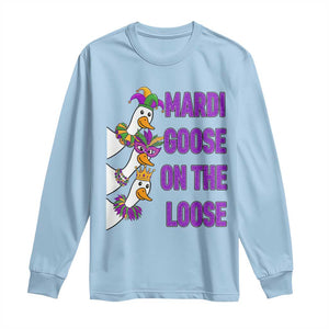 Funny Mardi Gras Long Sleeve Shirt Louisiana Carnival Silly Goose Festival TS14 Light Blue Print Your Wear